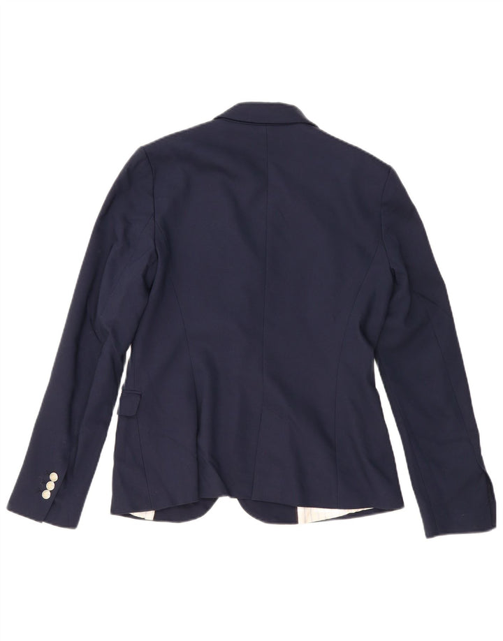 Giacca blazer da donna a 1 bottone Zara UK 12 poliestere blu navy medio
