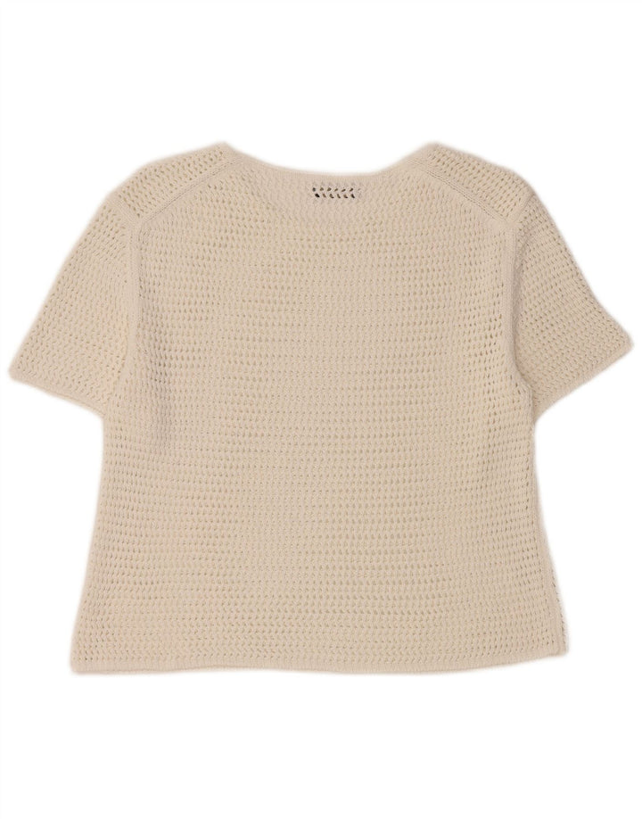 Massimo Dutti Camicetta corta all'uncinetto da donna Top UK 12 Bianco medio