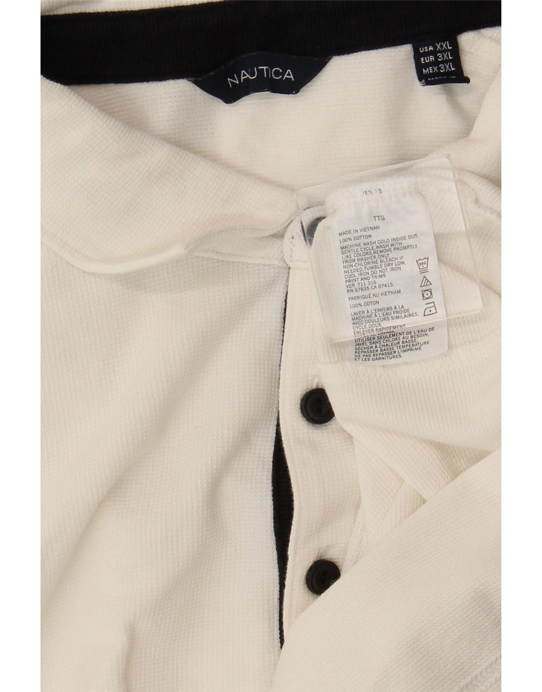 NAUTICA Mens Polo Shirt 2XL White Cotton