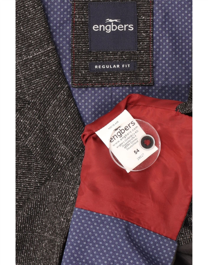 Gilet da uomo Regular Fit Engbers IT 54 XL Poliestere a quadri grigio