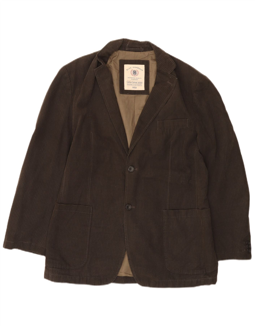 Giacca blazer a 2 bottoni da uomo Marks & Spencer UK 38 gessato marrone medio