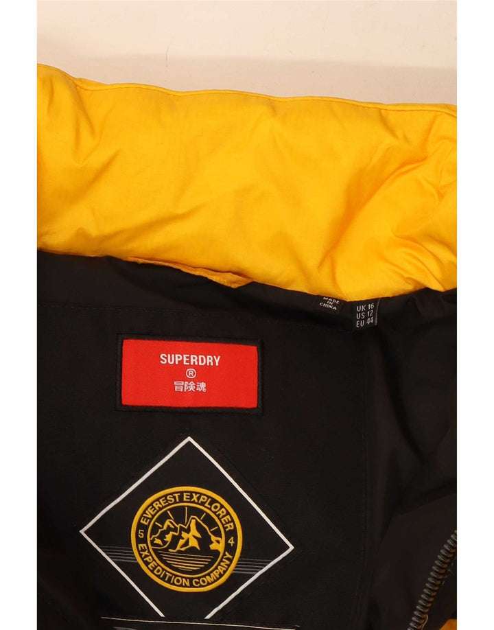 Giacca imbottita corta da donna Superdry UK 16 Large in nylon color block giallo