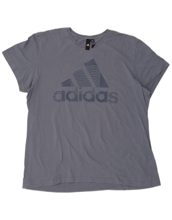 T-shirt grafica da donna Adidas Top UK 20 2XL cotone blu