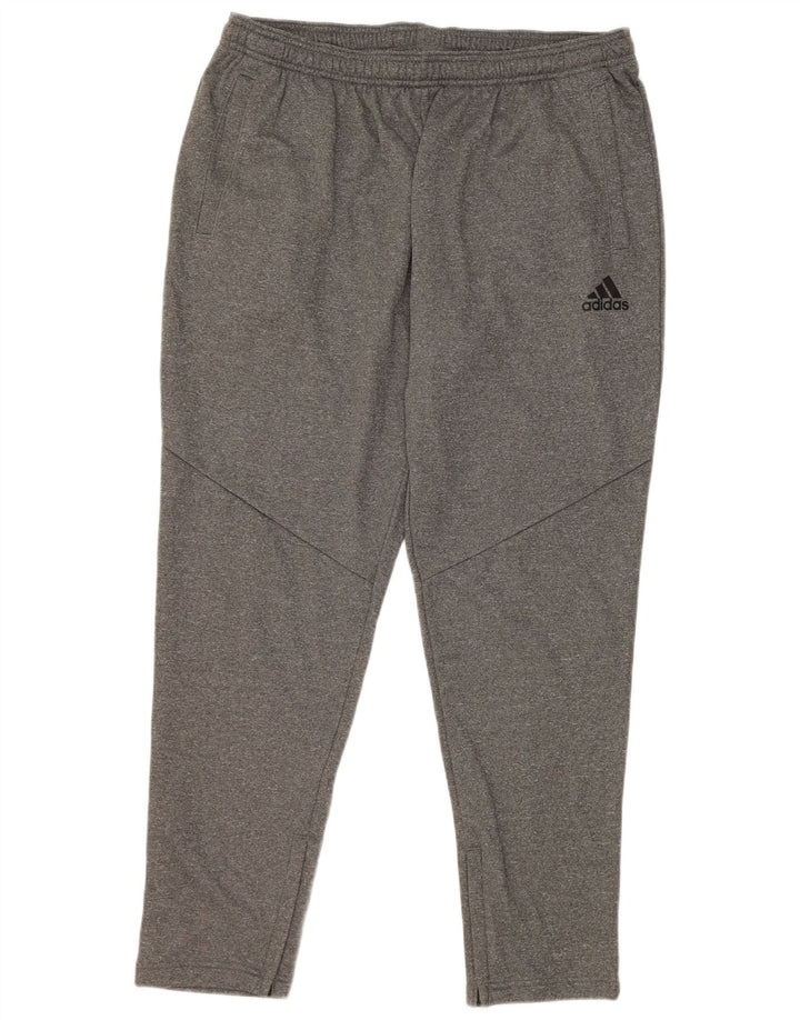 Pantaloni da tuta Adidas da uomo XL in poliestere chiazzato grigio