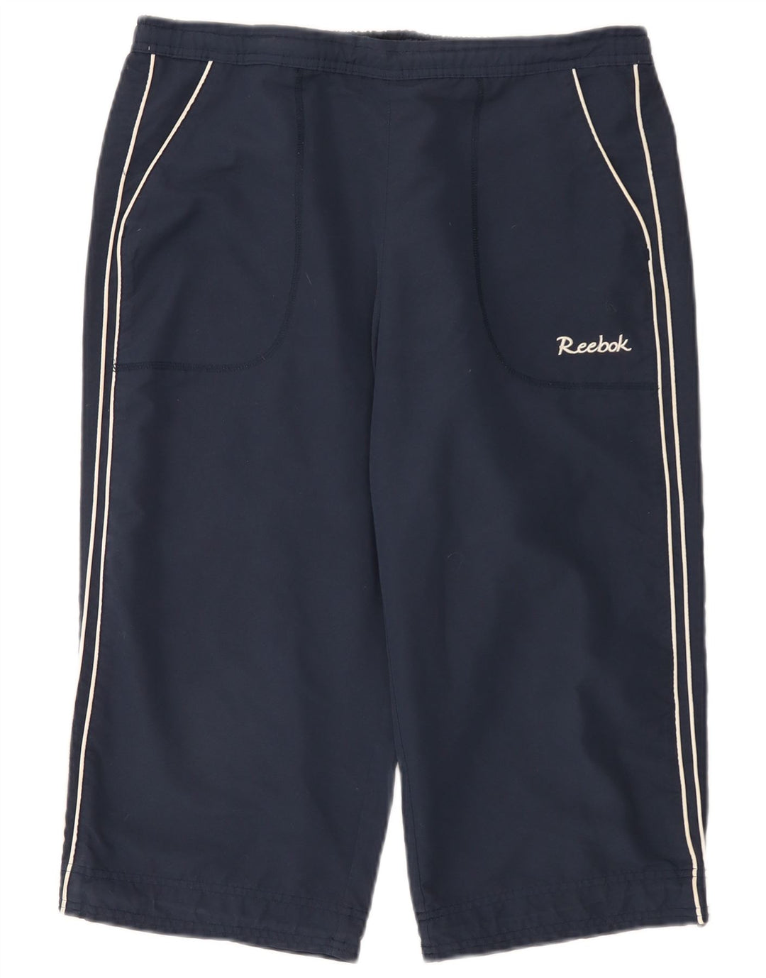 Pantaloncini sportivi Reebok da donna Bermuda UK 14 Large blu navy in poliestere