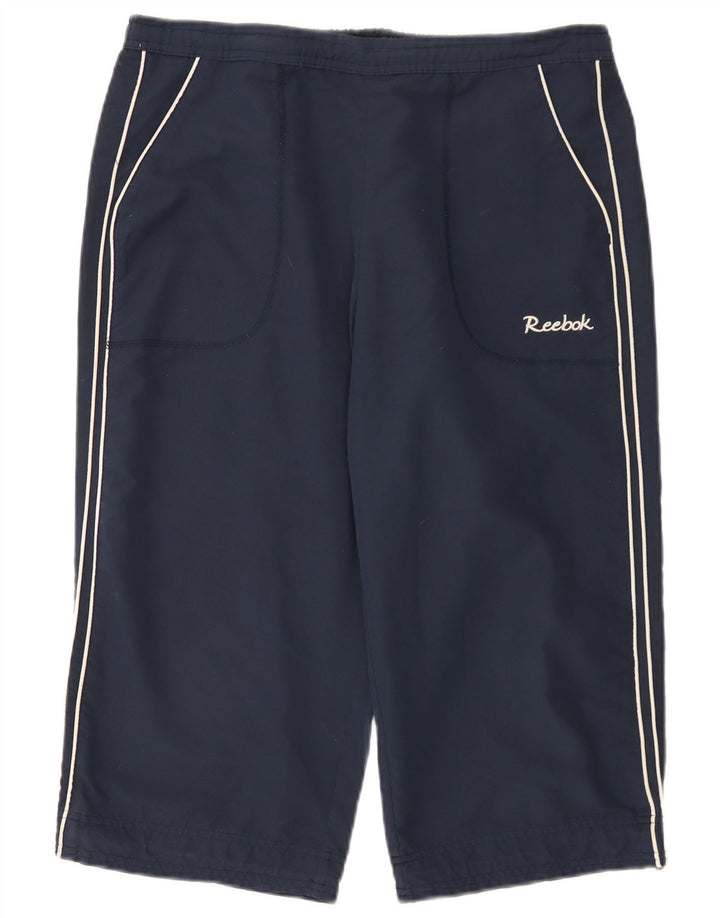 Pantaloncini sportivi Reebok da donna Bermuda UK 14 Large blu navy in poliestere