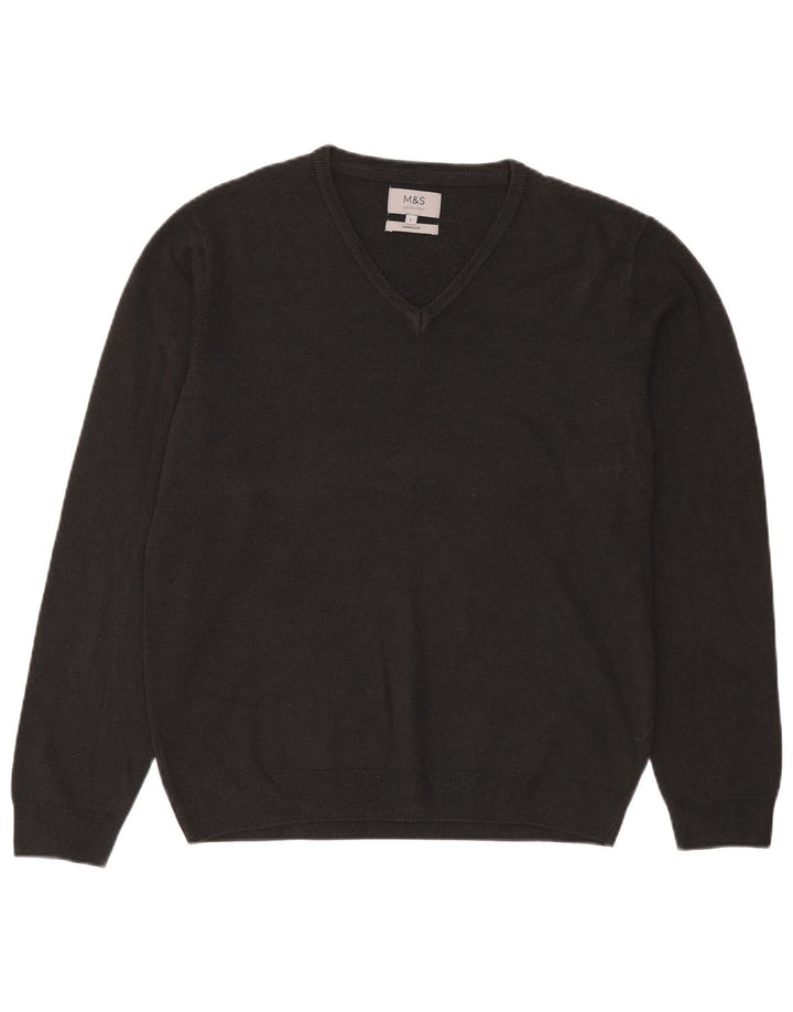 Maglione da uomo con scollo a V Marks & Spencer grande acrilico nero