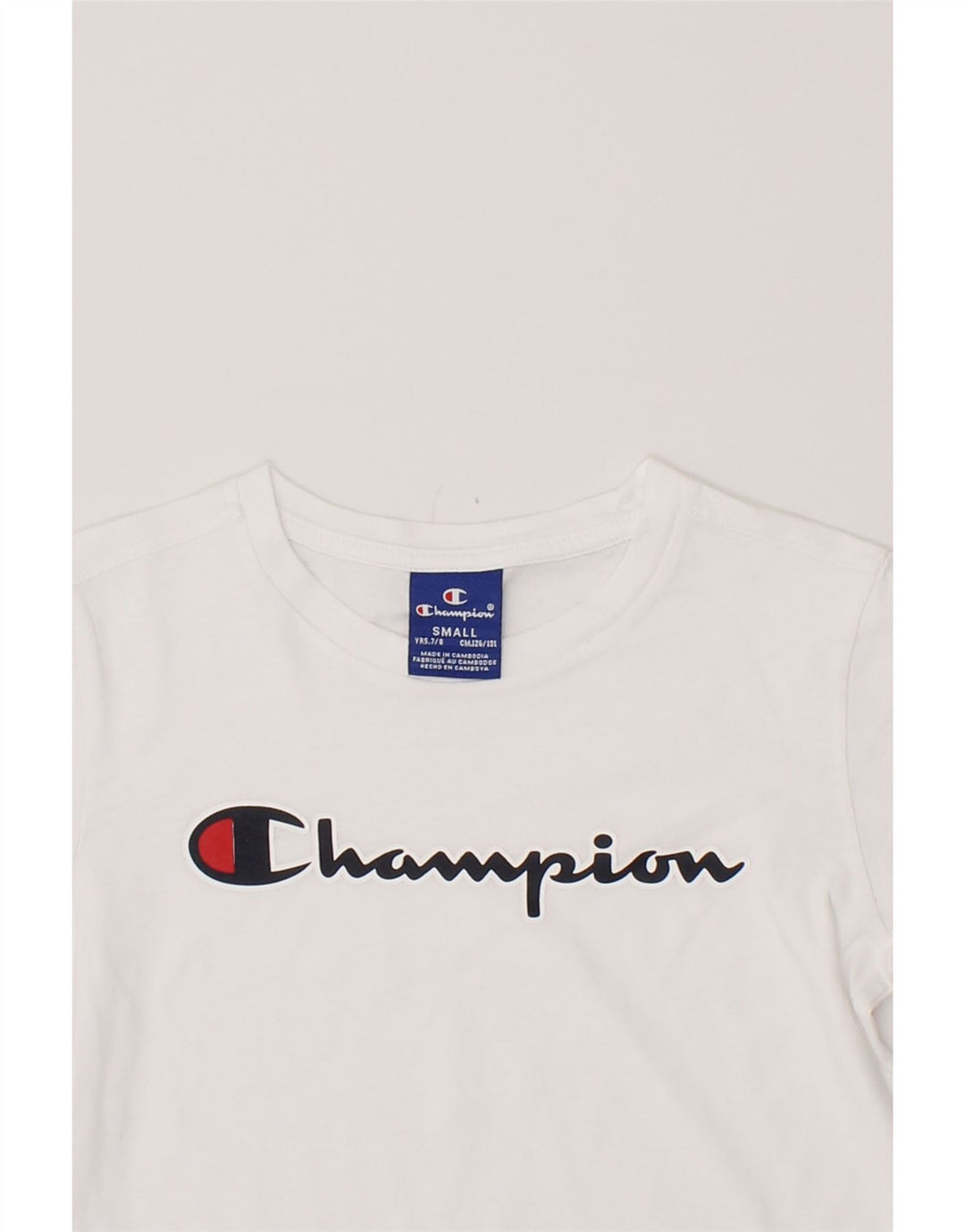 CHAMPION Boys Graphic T-Shirt Top 7-8 Years Small White Vintage Champion and Second-Hand Champion from Messina Hembry 