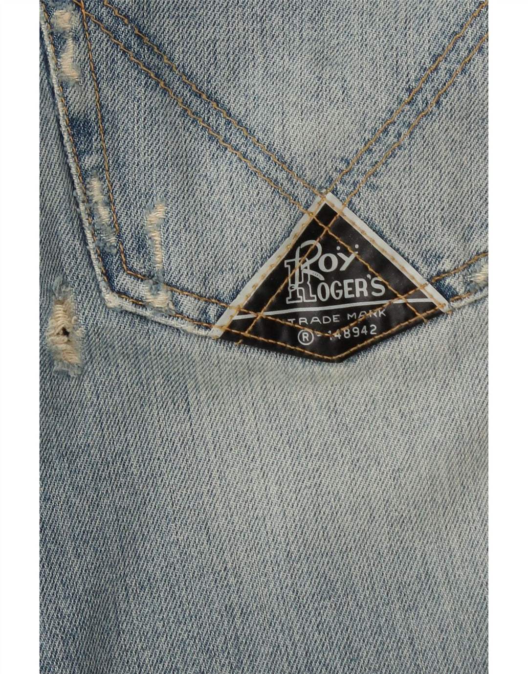 ROY ROGERS Jeans dritti da uomo invecchiati W31 L36 cotone blu