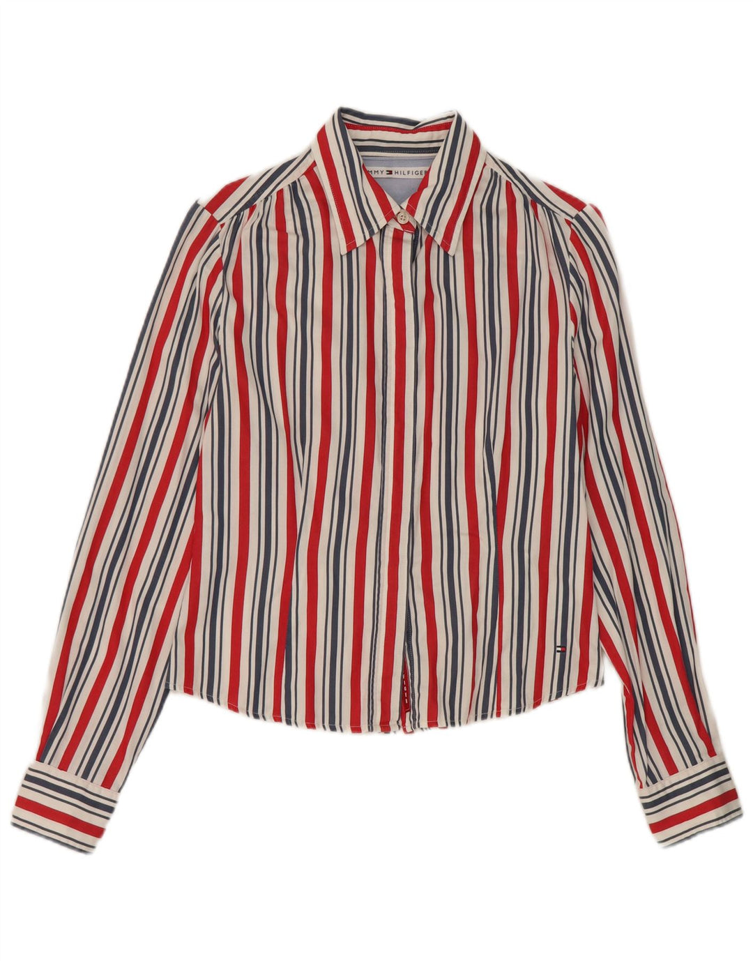 Camicia da donna Tommy Hilfiger US 6 cotone a righe multicolori medie