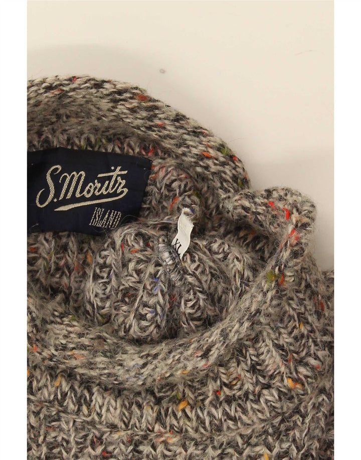 Maglione maglione collo alto da uomo S. Moritz XL grigio screziato