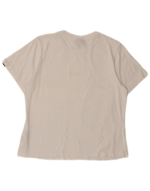 T-shirt grafica da donna Ellesse Top UK 14 grande cotone bianco