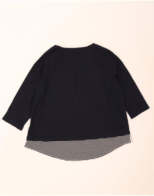 Top in camicetta con maniche a 3/4 da donna Marks & Spencer UK 18 XL a righe blu navy