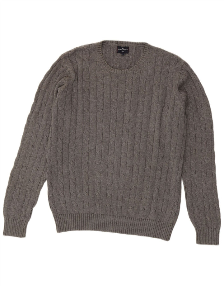 Maglione maglione girocollo da uomo Marks & Spencer blu Harbour grande grigio
