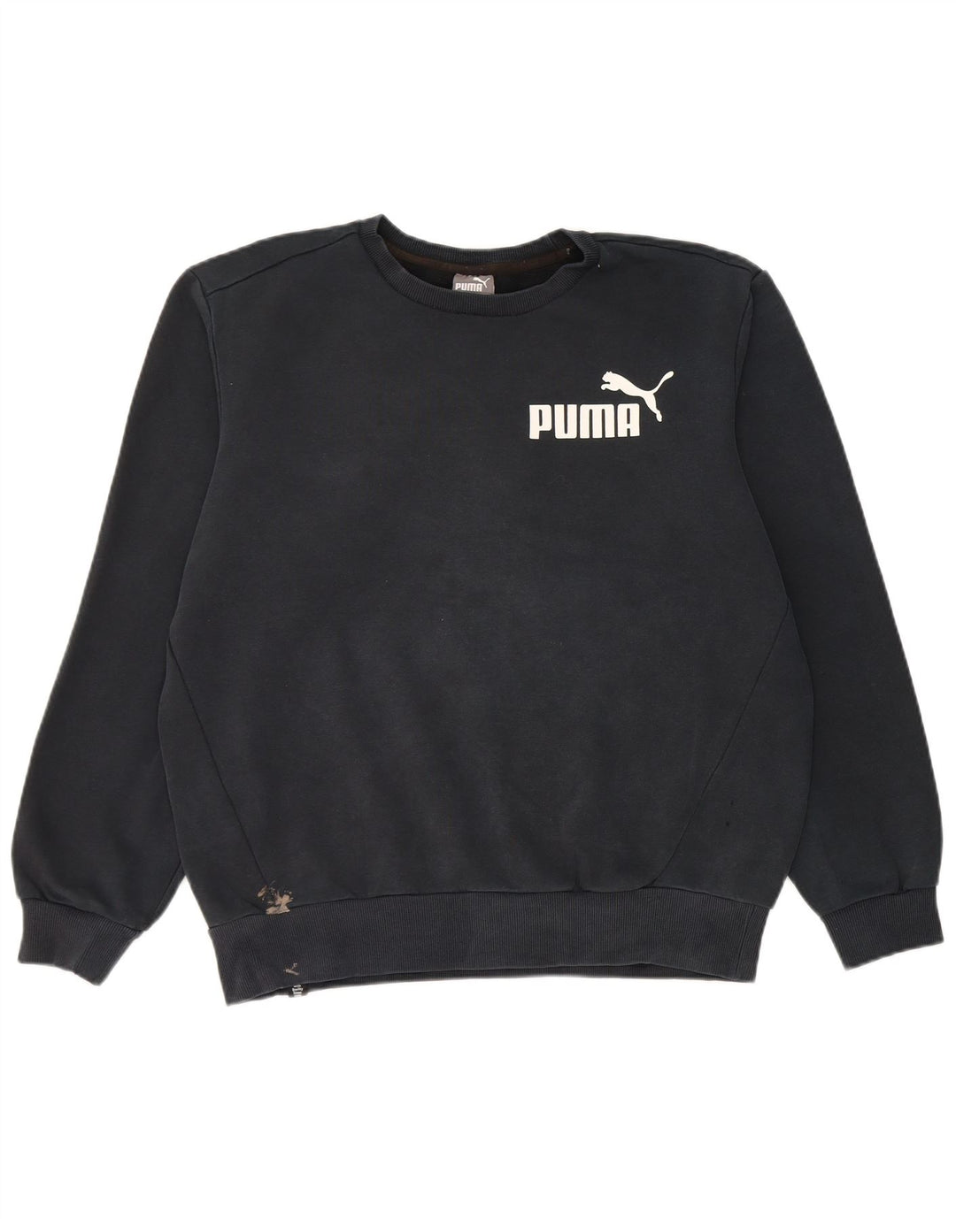 Felpa grafica da uomo Puma Felpa media in cotone nero