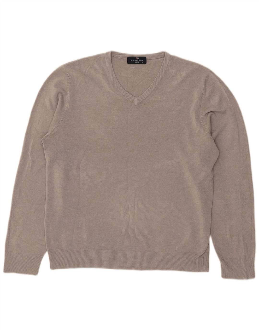 Maglione da uomo con scollo a V blu Harbour Marks & Spencer in acrilico grigio medio