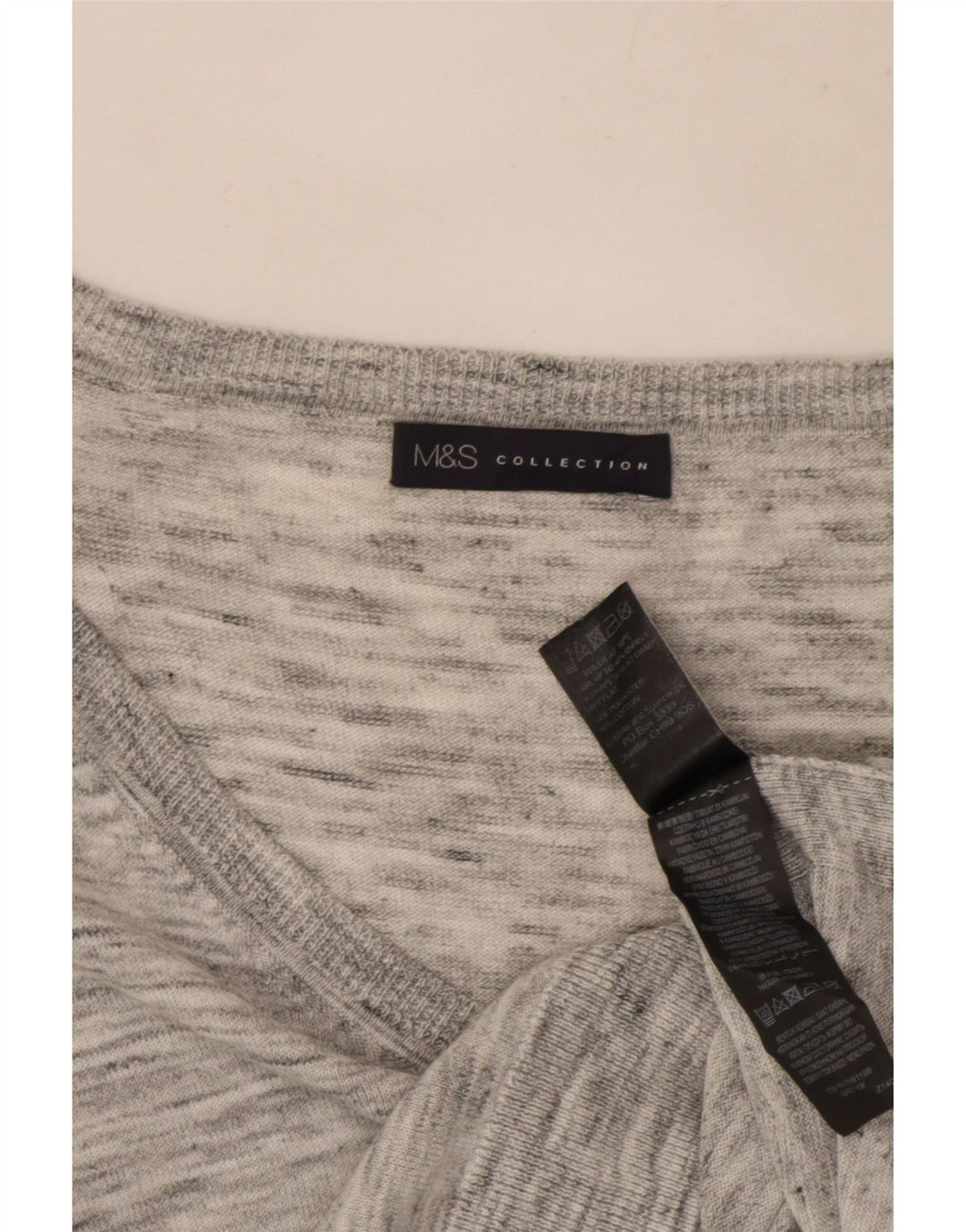 Maglione maglione con scollo a V da donna Marks & Spencer UK 8 piccolo grigio screziato