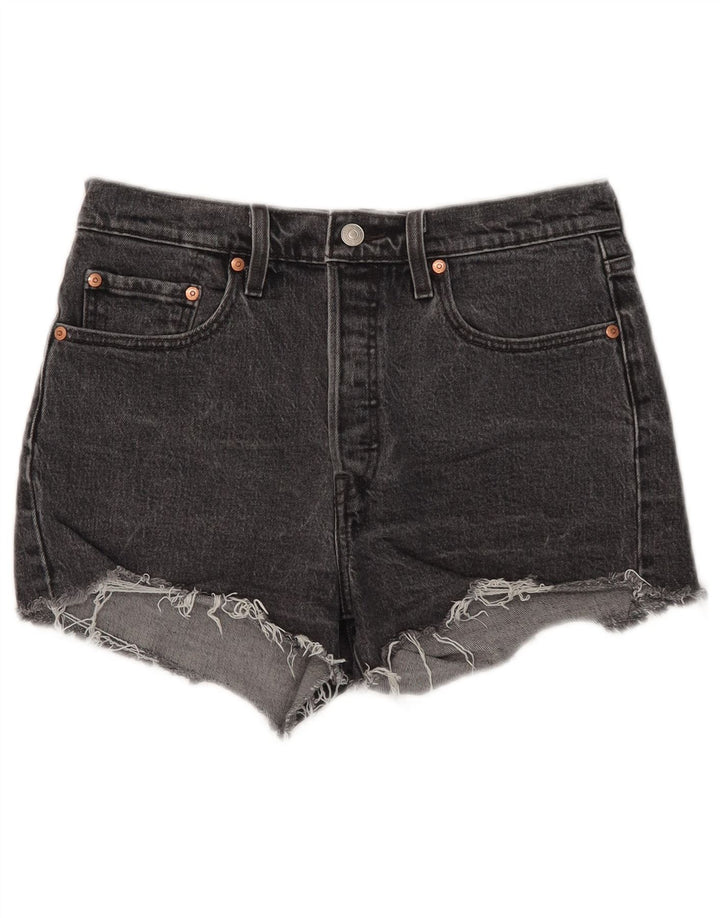 Pantaloncini di jeans Levi's 501 da donna W28 cotone nero medio