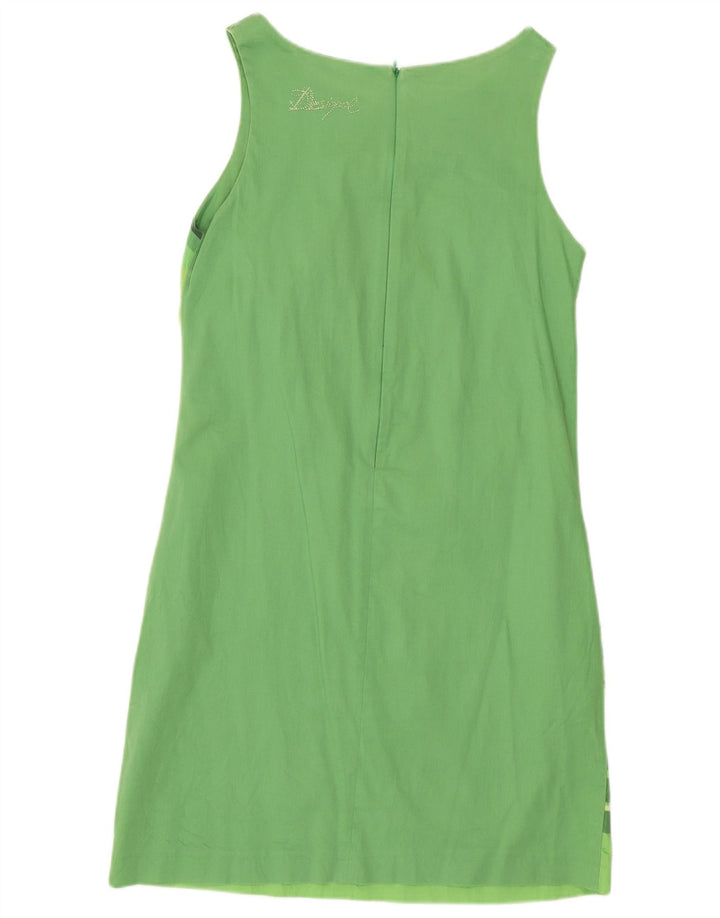 Desigual Abito basic senza maniche grafico da donna EU 40 Verde medio geometrico