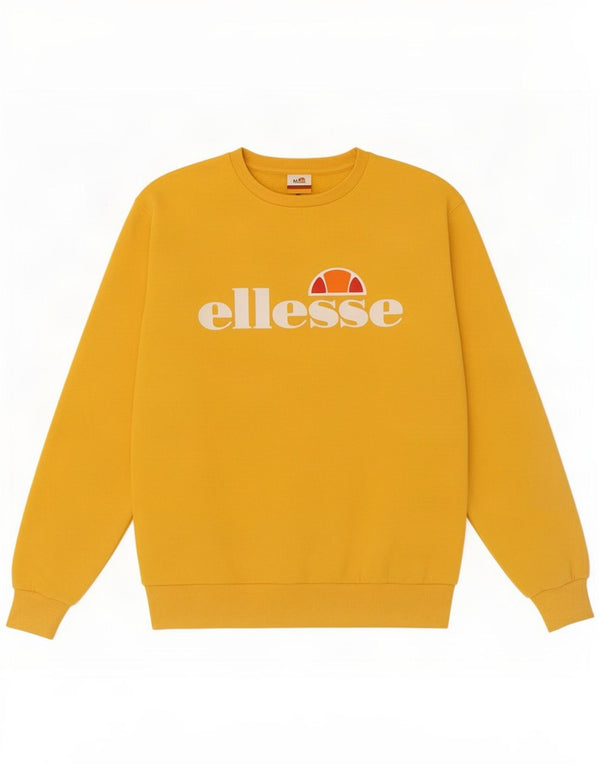 Felpa oversize con grafica da donna Ellesse, maglione UK 10 piccolo giallo