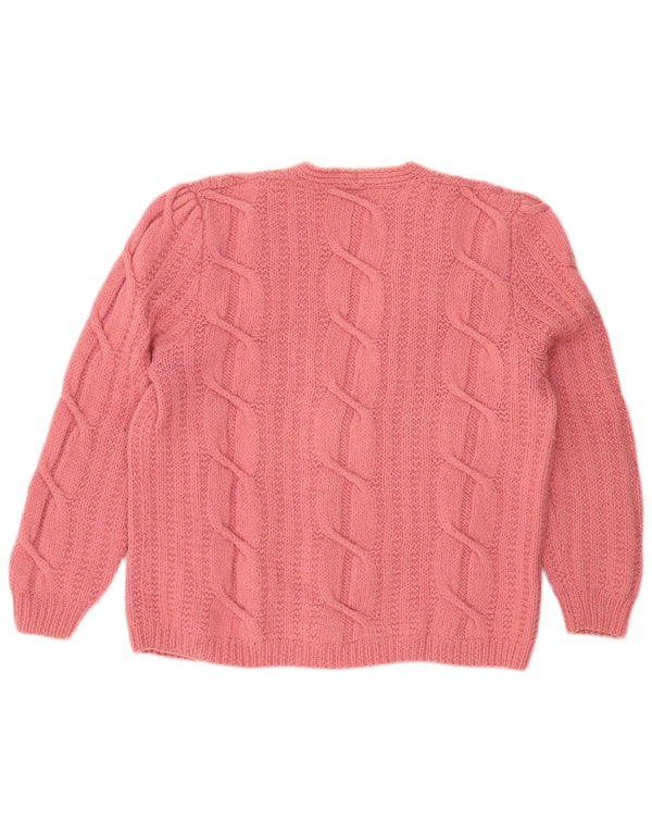 Maglione cardigan vintage da donna UK 18 XL Rosa