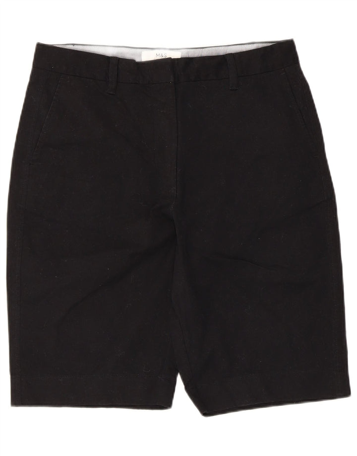 Pantaloncini chino da donna Marks & Spencer UK 12 medi W30 cotone nero