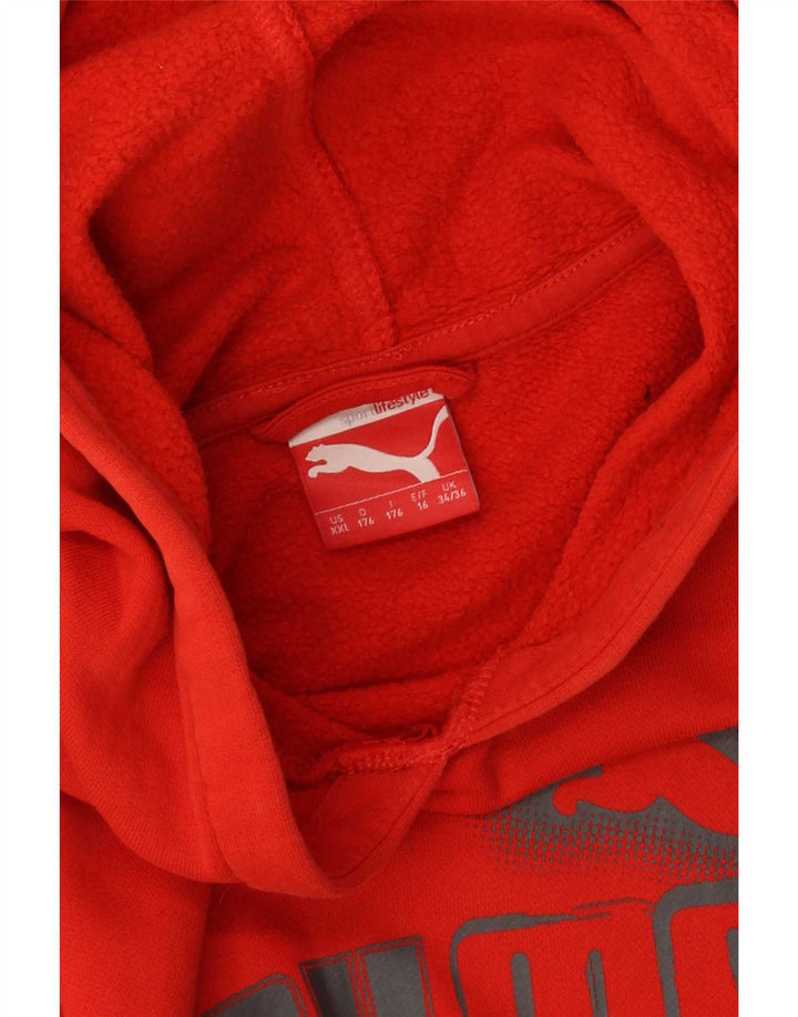 Felpa con cappuccio grafica da ragazzo Puma 15-16 anni Rossa