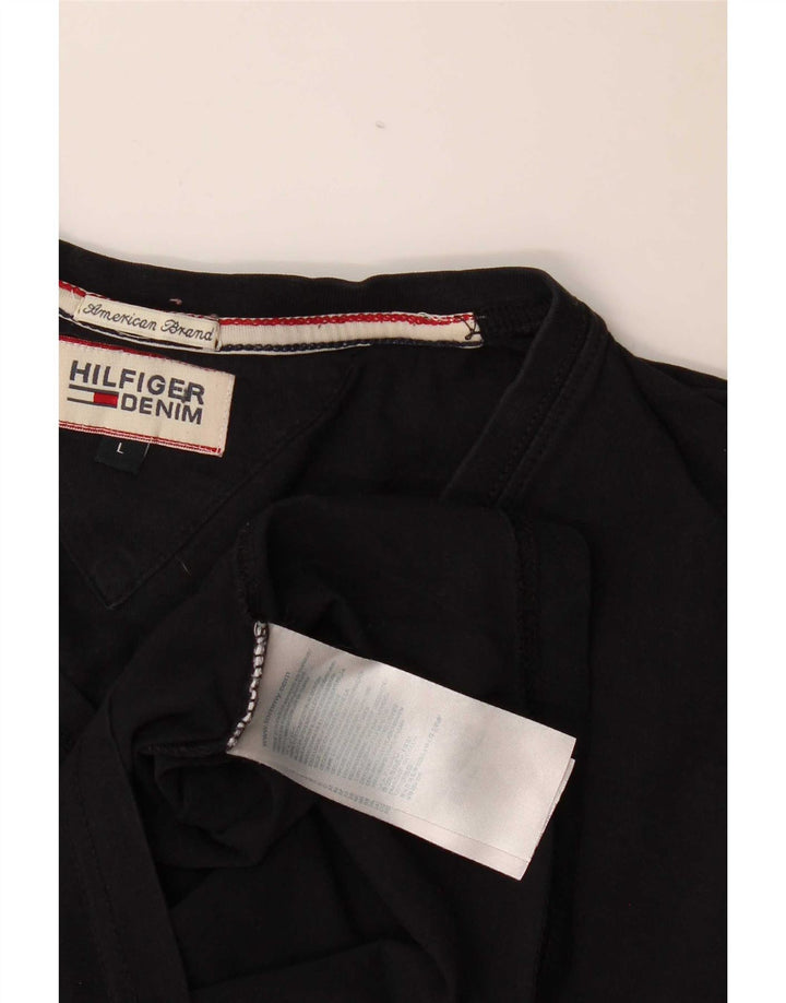 T-shirt da uomo Tommy Hilfiger Top grande in cotone nero