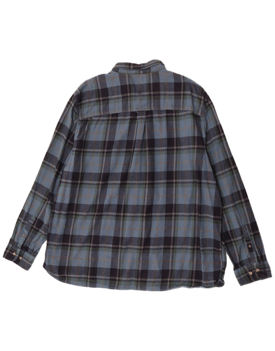 Fat Face Camicia da uomo in flanella vestibilità regolare 4XL Cotone a quadri blu navy