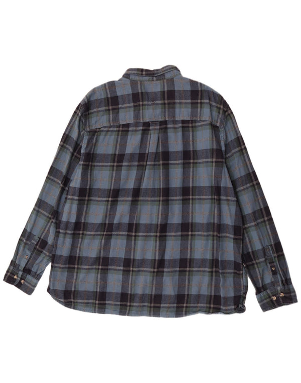 Fat Face Camicia da uomo in flanella vestibilità regolare 4XL Cotone a quadri blu navy