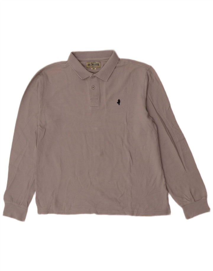 Polo a maniche lunghe da uomo Marlboro Classics grande grigia