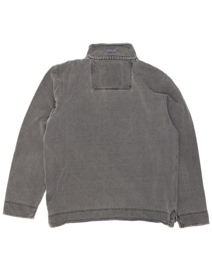 Crew Clothing Felpa con collo con zip da uomo Maglione in cotone grigio medio