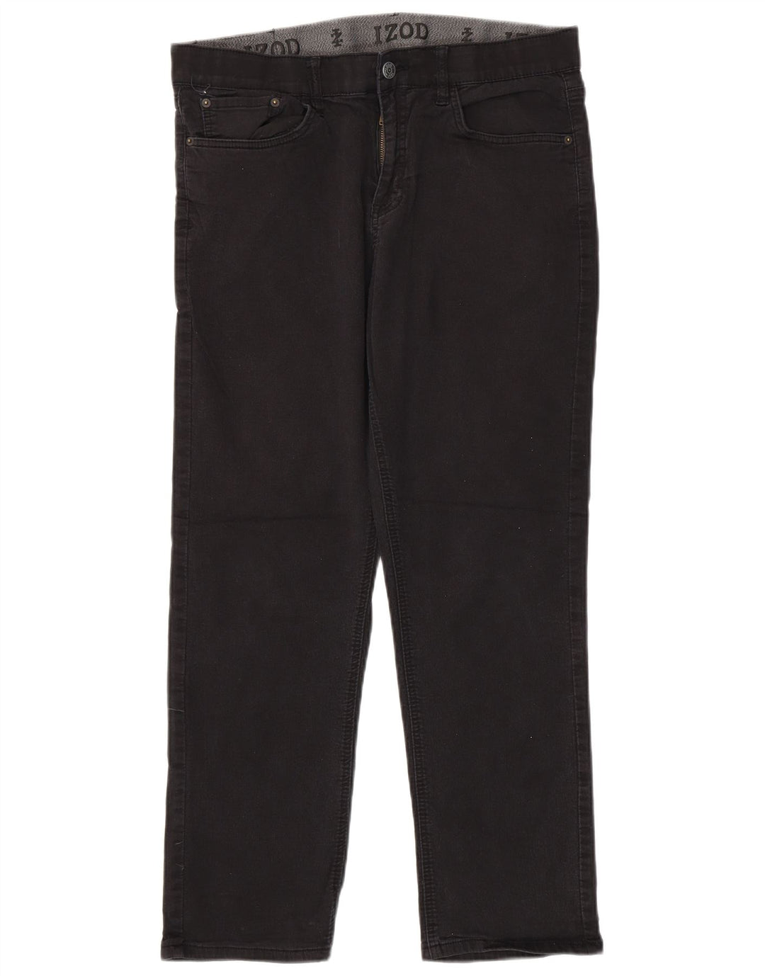 Jeans dritti da uomo vestibilità regolare IZOD W34 L30 cotone nero