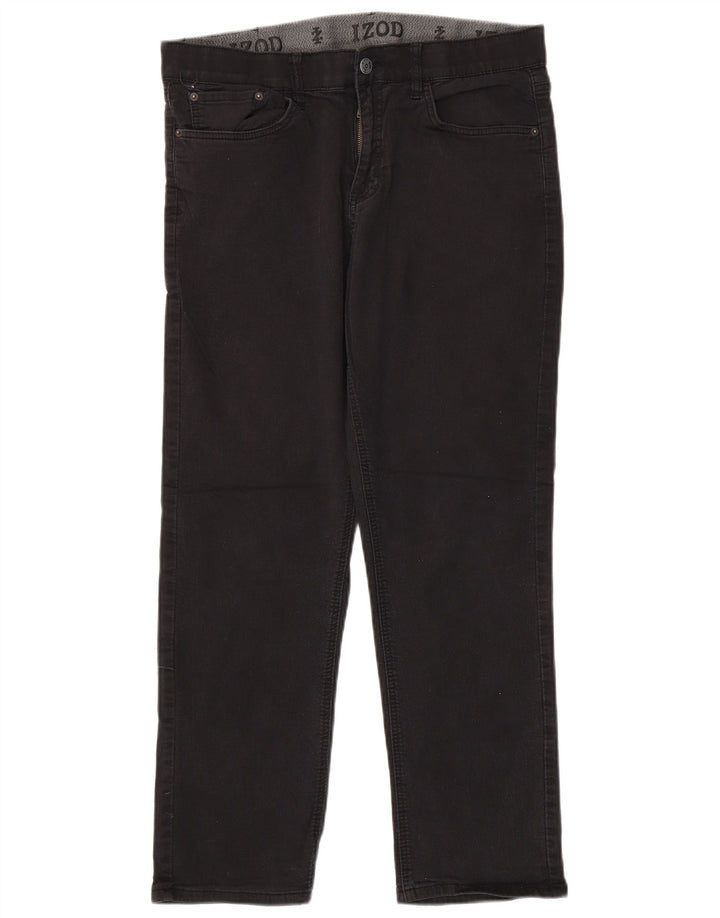 Jeans dritti da uomo vestibilità regolare IZOD W34 L30 cotone nero