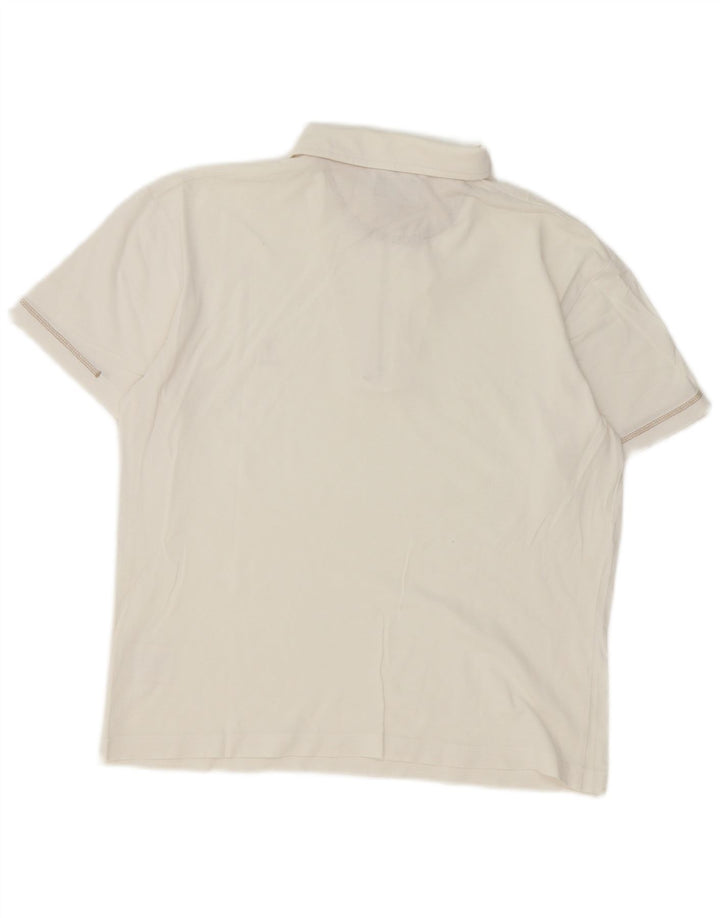Polo Uomo Trussardi Jeans Small Bianca In Cotone