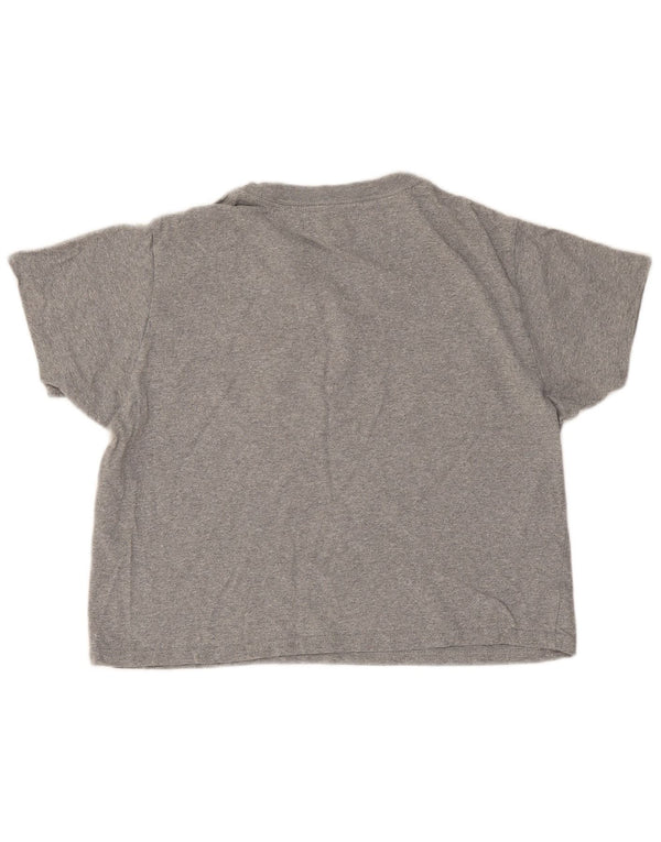 Levi's Womens Crop Oversized T-Shirt Top UK 6 XS Grey Flecked