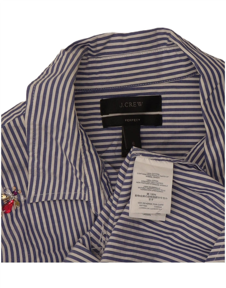 Camicia J. Crew da donna Perfect Fit US 6 cotone gessato blu medio
