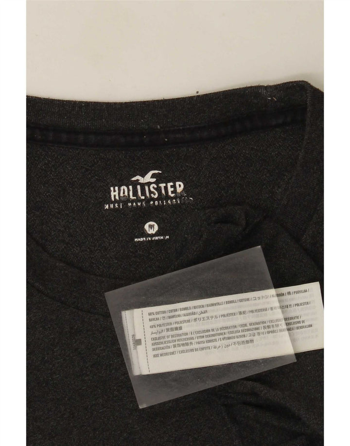 T-shirt Hollister da uomo in cotone grigio medio