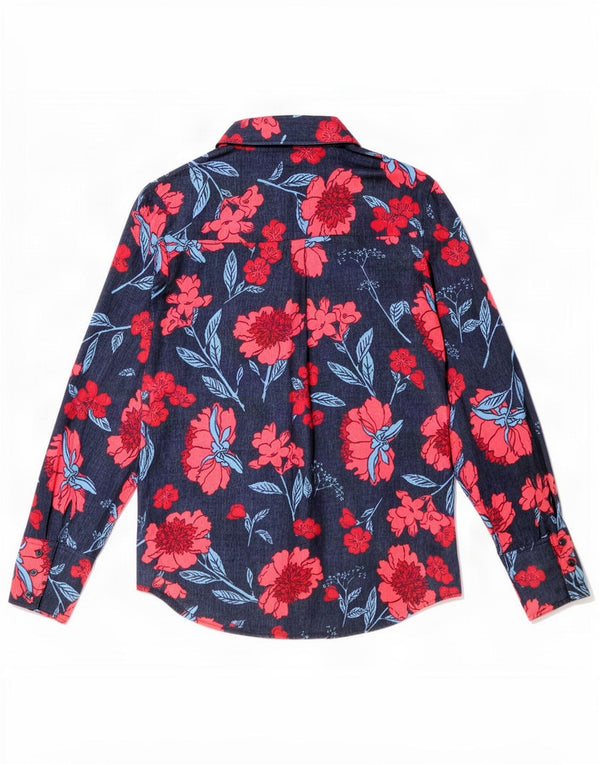 Camicetta trasparente da donna Zara UK 6 XS poliestere floreale blu navy
