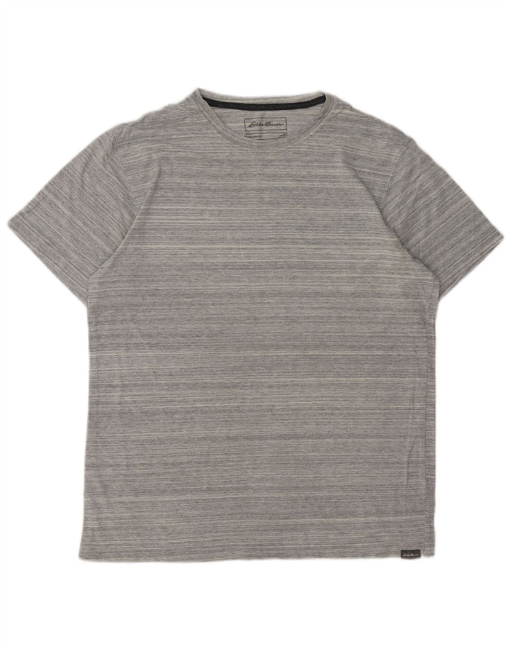 T-shirt da uomo EDDIE BAUER Top in cotone gessato grigio medio