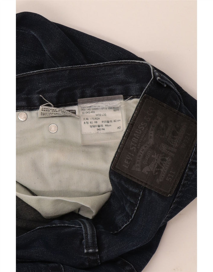 Levi's Uomo 511 Jeans Slim W32 L32 Blu Navy