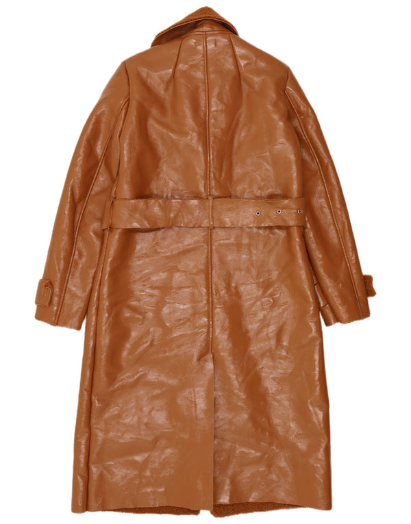 Topshop Cappotto da donna in ecopelle Sherpa UK 10 piccolo in poliuretano marrone