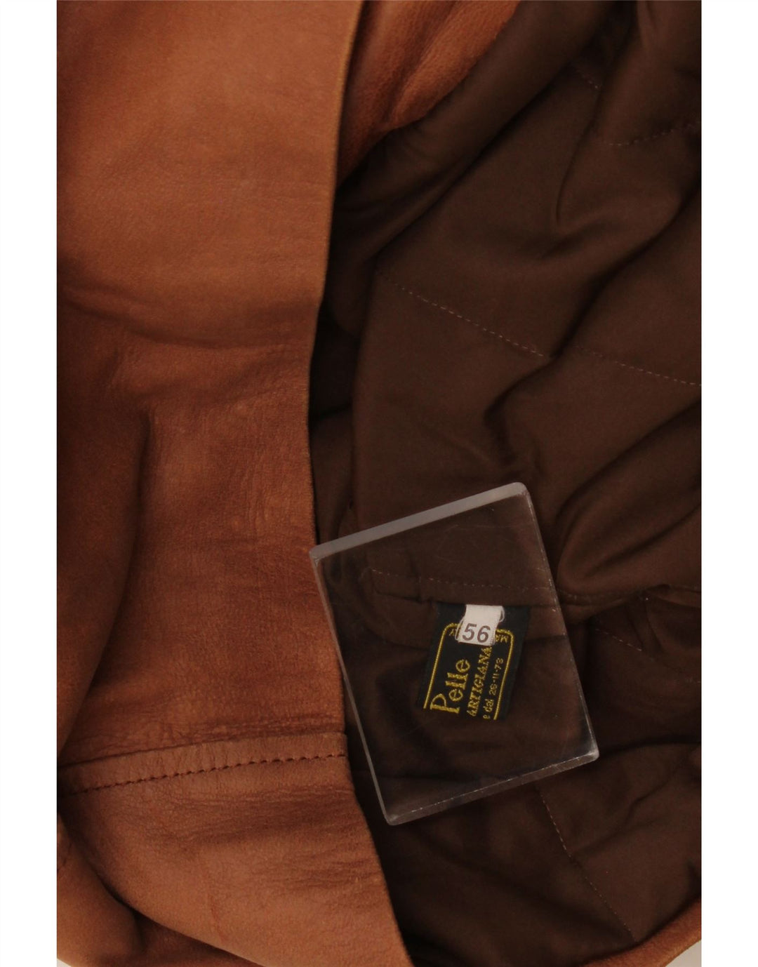 Cappotto in pelle vintage da uomo IT 56 3XL Pelle marrone