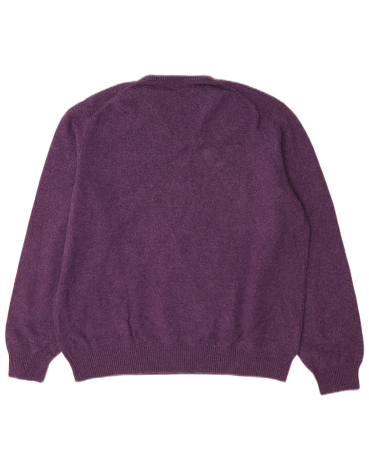 Massimo Dutti Maglione da uomo con scollo a V XL in lana viola