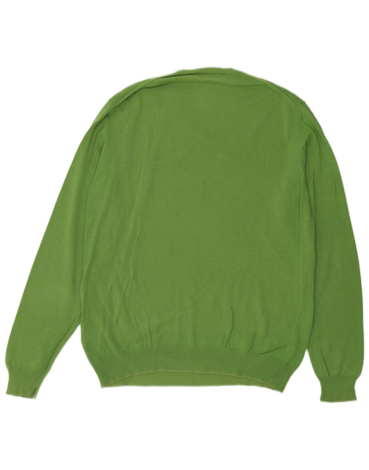 Maglione Kappa da uomo con scollo a V grande in cotone verde