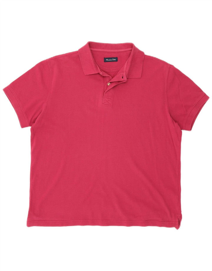 MASSIMO DUTTI Mens Polo Shirt XL Pink Cotton