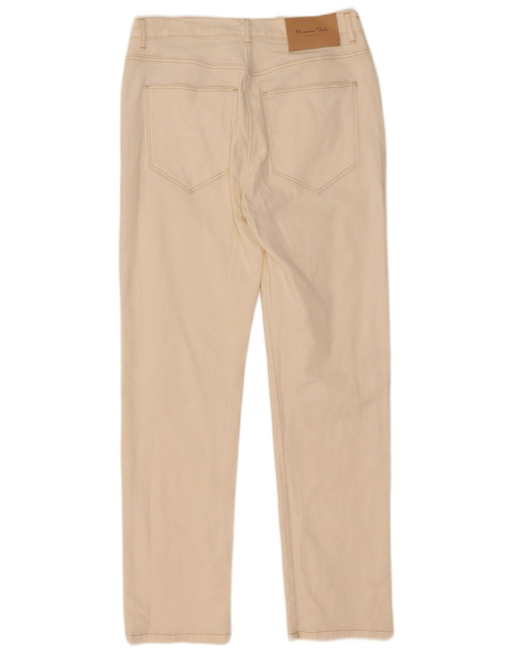 Jeans dritti da donna Massimo Dutti EU 40 medio W30 L29 cotone bianco sporco