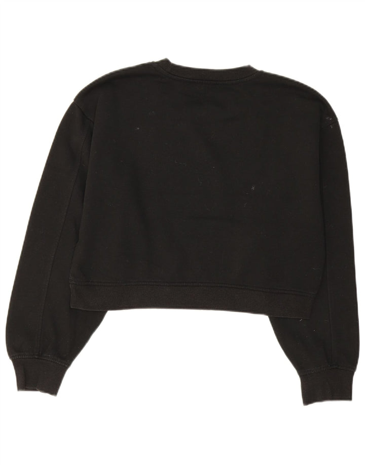 Felpa corta da donna Zara UK 10 piccola in cotone nero