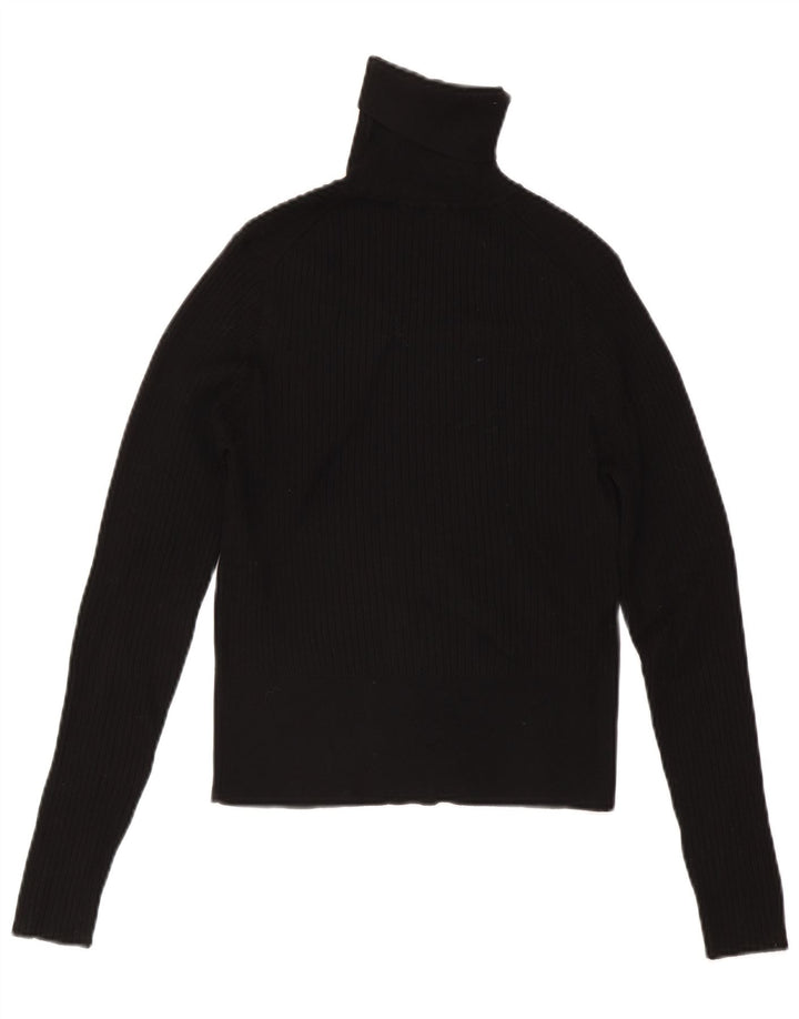 Maglione corto da donna Zara con collo alto, taglia UK 14, grande, nero