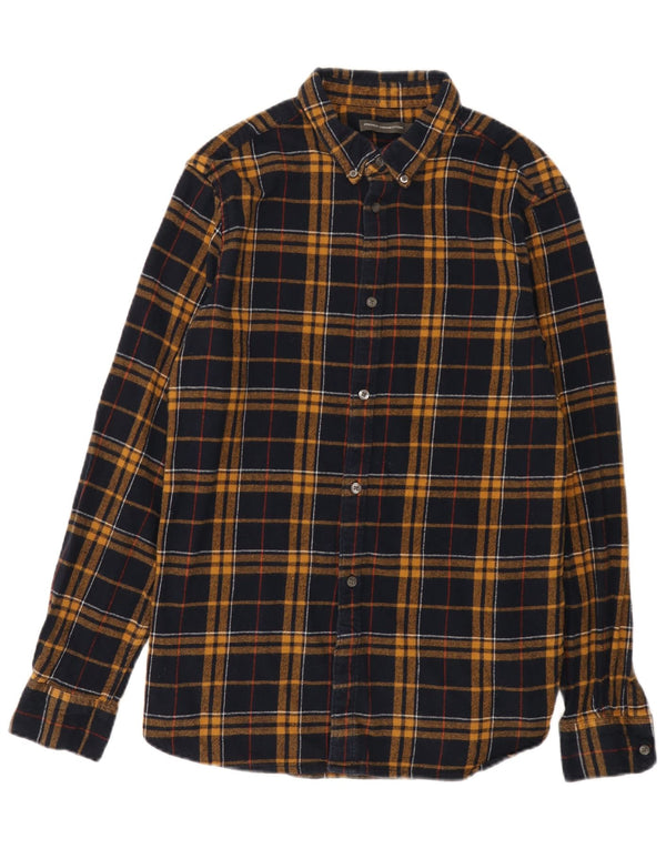 Camicia da uomo in flanella French Connection grande cotone a quadri blu navy